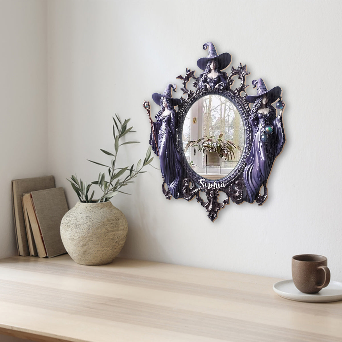 Three Witches - Personalized Witch Wall Hanging Mirror