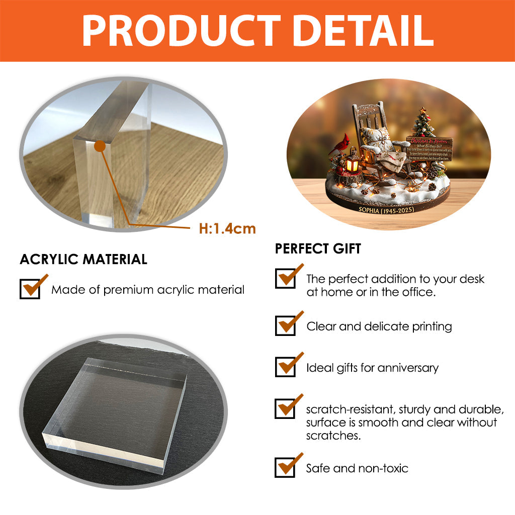 Christmas In Heaven - Personalized Memorial Custom Shaped Acrylic Plaque