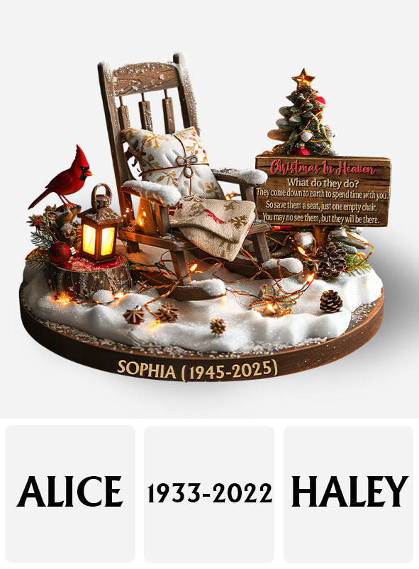 Christmas In Heaven - Personalized Memorial Custom Shaped Acrylic Plaque