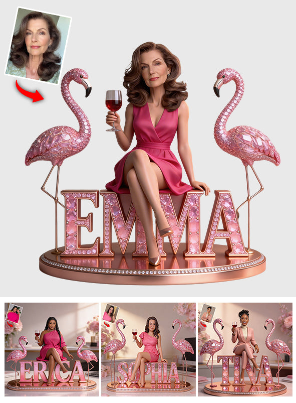 Benutzerdefiniertes Foto - Personalisierte Flamingo Acrylplakette in Sonderform