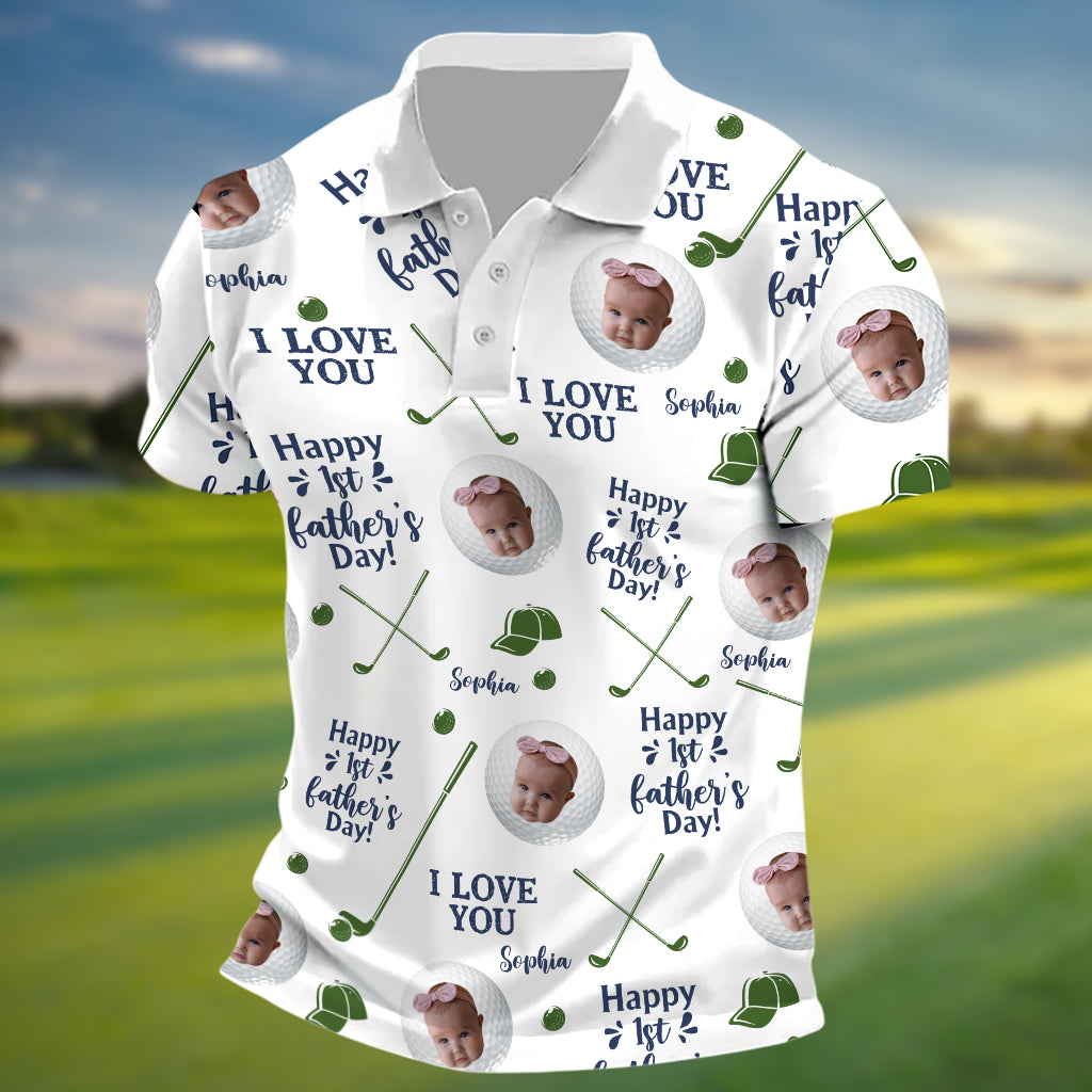 Golf Balls First Fathers Day - Personalized Father Polo Shirt