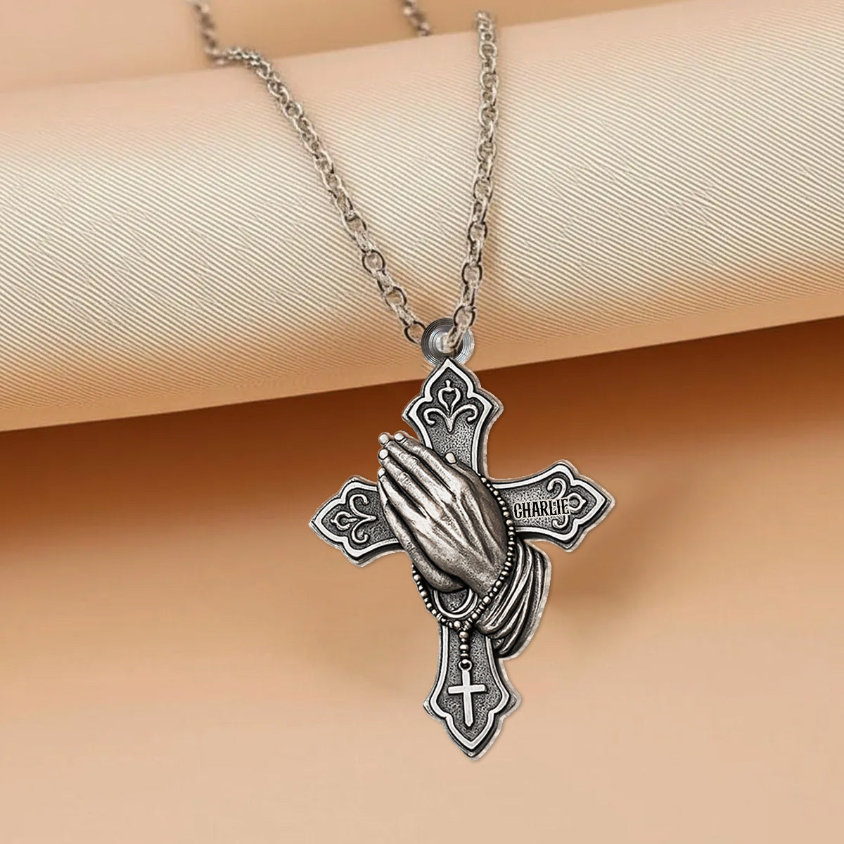 Christian Prayer - Personalized Christian Custom Shaped Pendant Necklace
