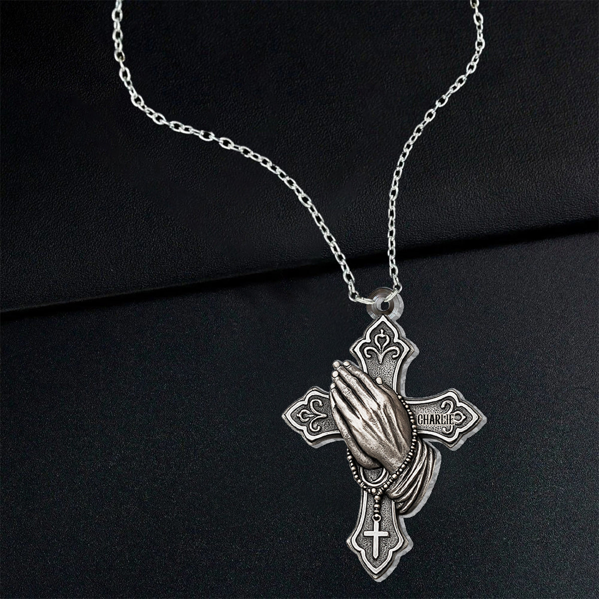 Christian Prayer - Personalized Christian Custom Shaped Pendant Necklace