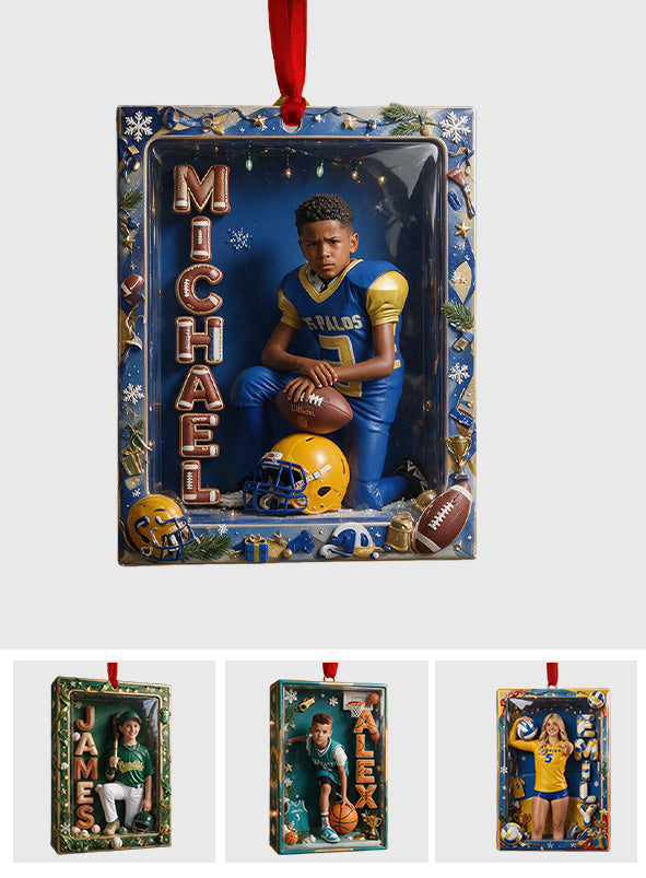 Custom Any Sport Football, Baseball, Volleyball, Basketball... - Personalized Football Ornament