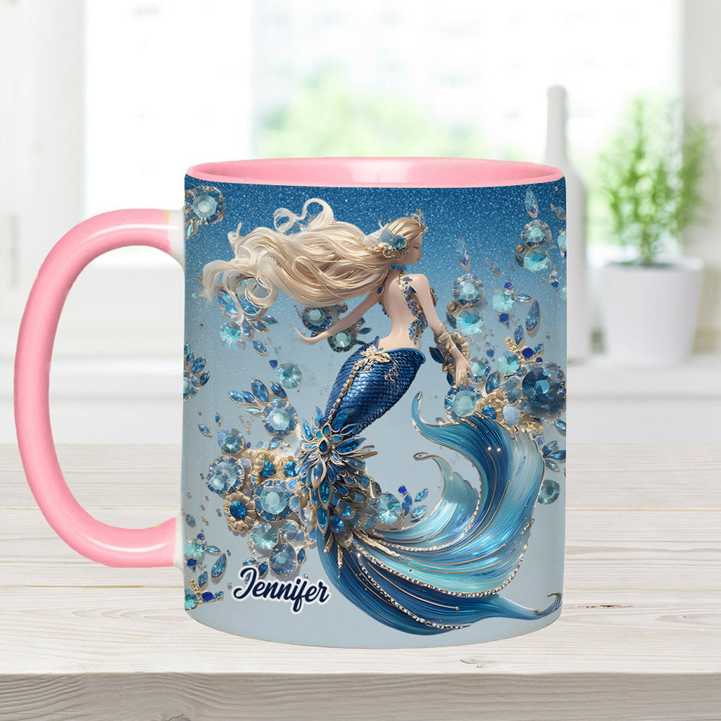 Beautiful Mermaid - Personalized Mermaid Accent Mug