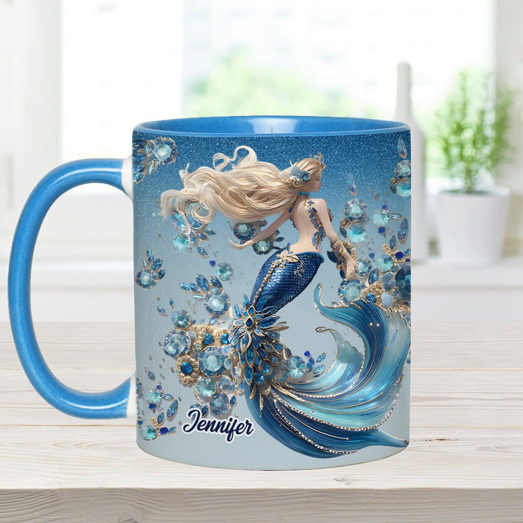 Beautiful Mermaid - Personalized Mermaid Accent Mug