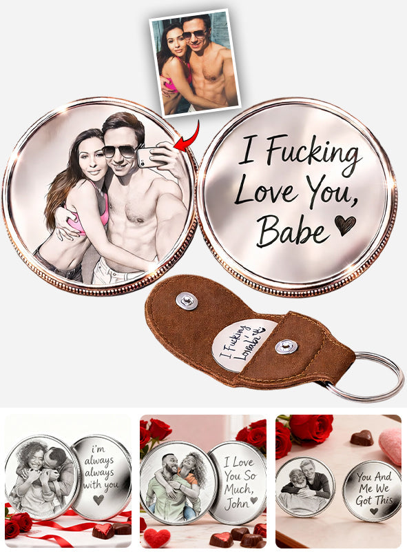 Couple Gift, Pocket Hug - Personalized Couple Pocket Coin Keychain