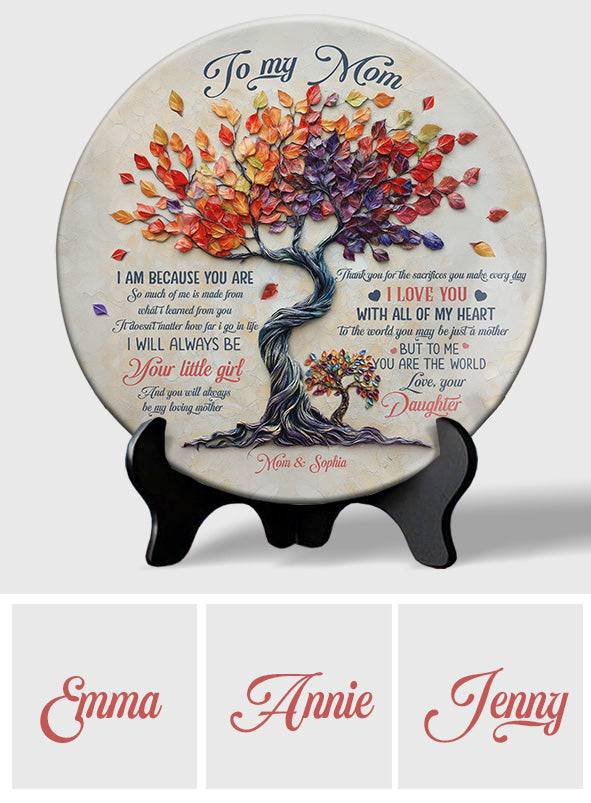 To My Mom - Personalized Mother Ceramic Round Plate