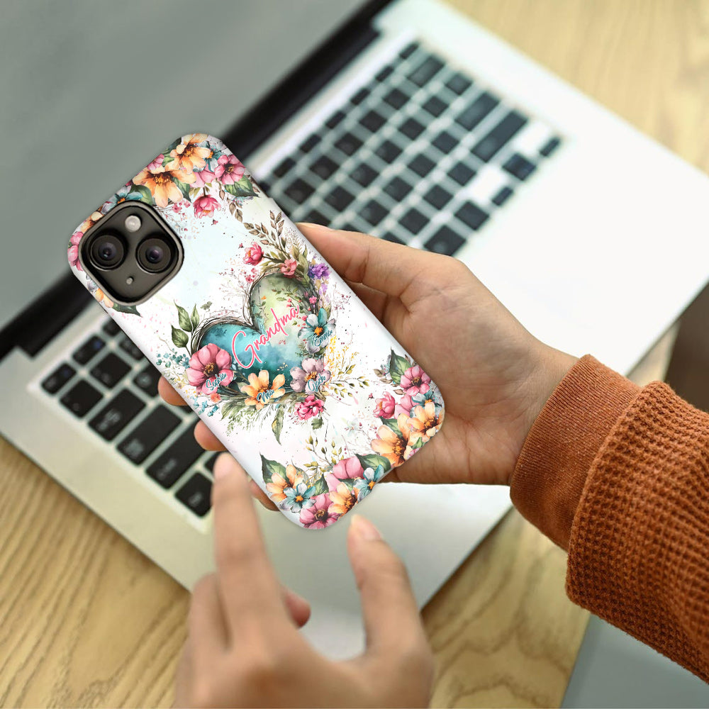 Grandma's Mom's Flowers - Personalized Grandma Full Print Phone Case