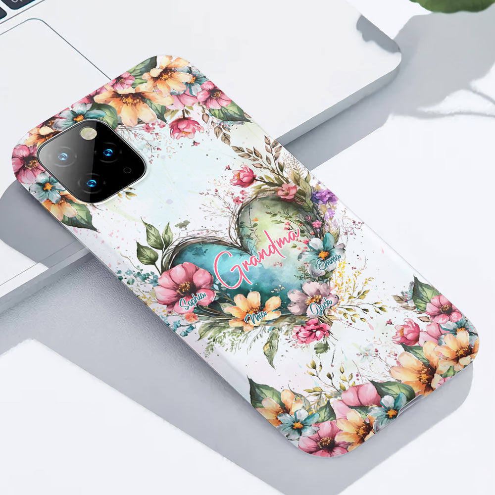 Grandma's Mom's Flowers - Personalized Grandma Full Print Phone Case