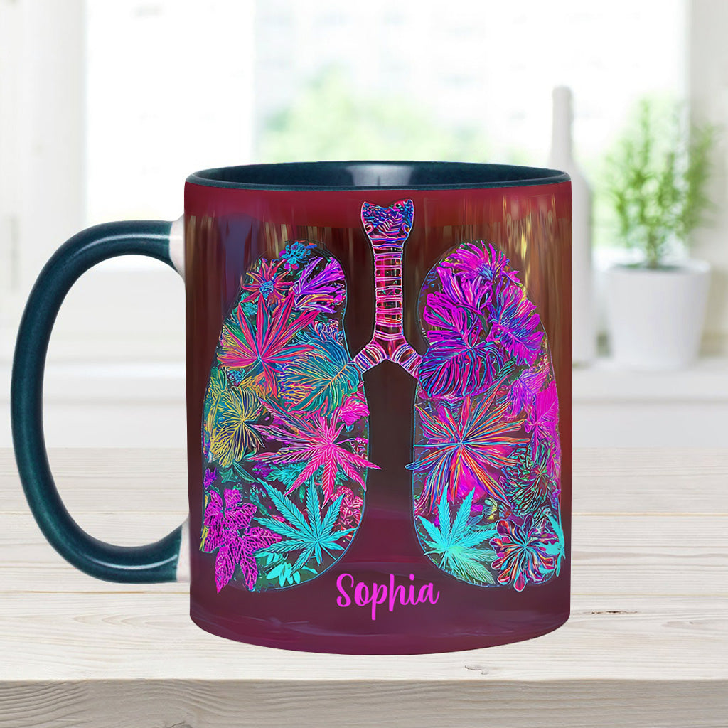 Stoner Chick Lungs - Personalized Weed Accent Mug