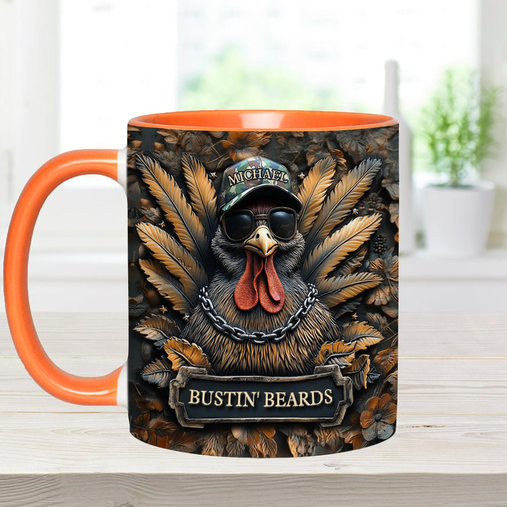 Bustin' Beards - Personalized Hunting Accent Mug