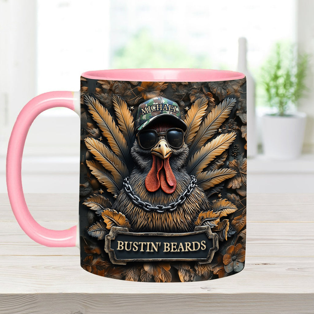 Bustin' Beards - Personalized Hunting Accent Mug