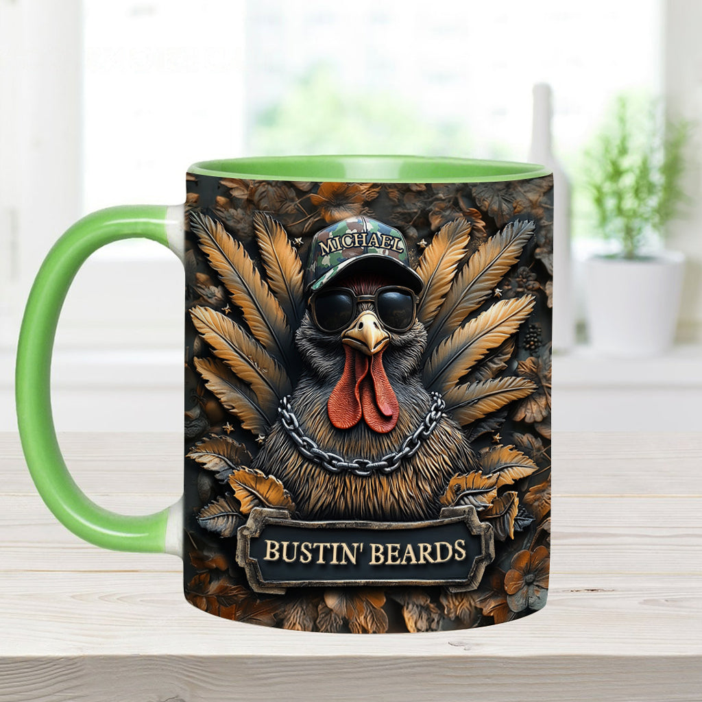Bustin' Beards - Personalized Hunting Accent Mug
