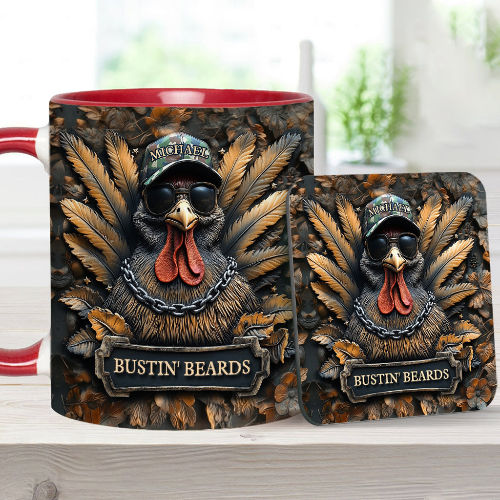 Bustin' Beards - Personalized Hunting Accent Mug