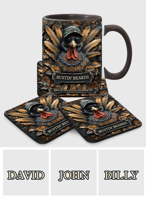 Bärte fangen – Personalisierter Becher mit Jagdmotiv