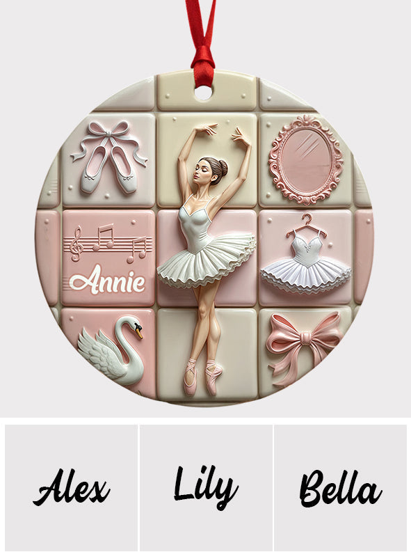 Amour du ballet - Ornement rond en céramique personnalisé sur le thème du ballet