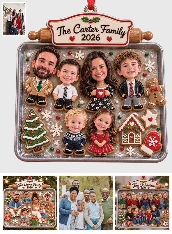 Baking Family Christmas Cookies - Personalized Family Premium 3D Ornament