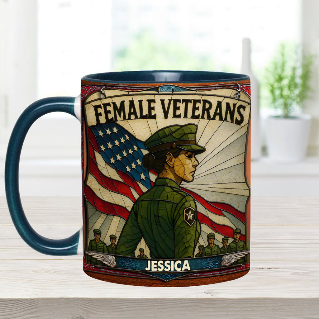 The Female Veteran - Personalized Veteran Accent Mug