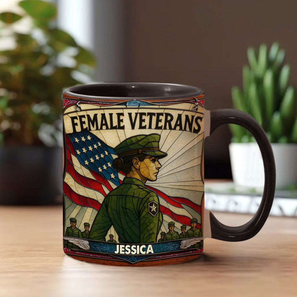 The Female Veteran - Personalized Veteran Accent Mug