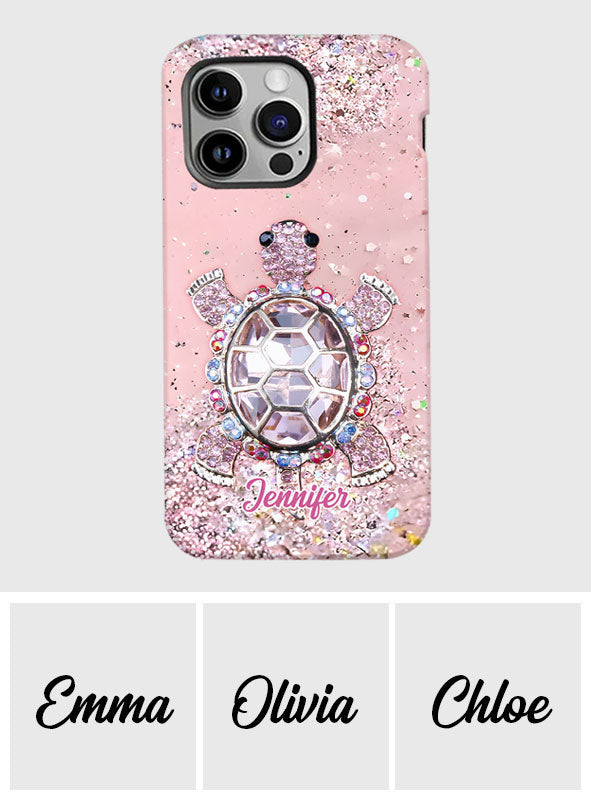 Une fille qui adore les tortues - Coque de téléphone personnalisée avec impression intégrale de tortue