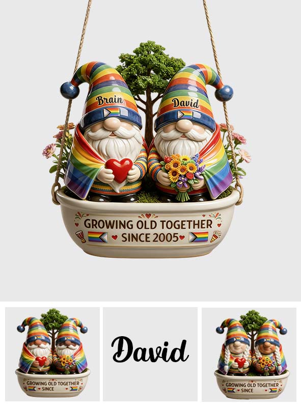 Gemeinsam Alt Werden LGBTQ Gay Lesbian Geschenk - Personalisierter LGBT Unterstützung Hängeblumentopf