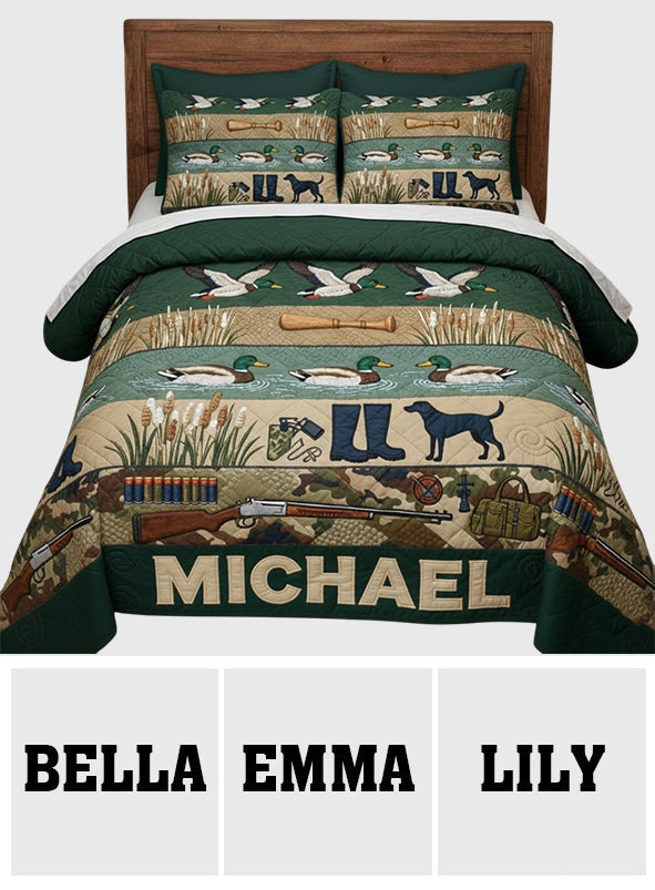 Entenjagdsaison – Personalisiertes Jagd-Quilt-Set