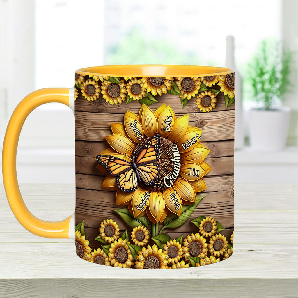 You Are My Sunshine Grandma Mom - Personalized Grandma Accent Mug