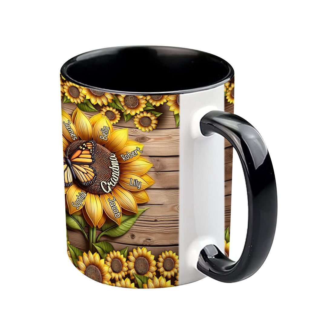 You Are My Sunshine Grandma Mom - Personalized Grandma Accent Mug