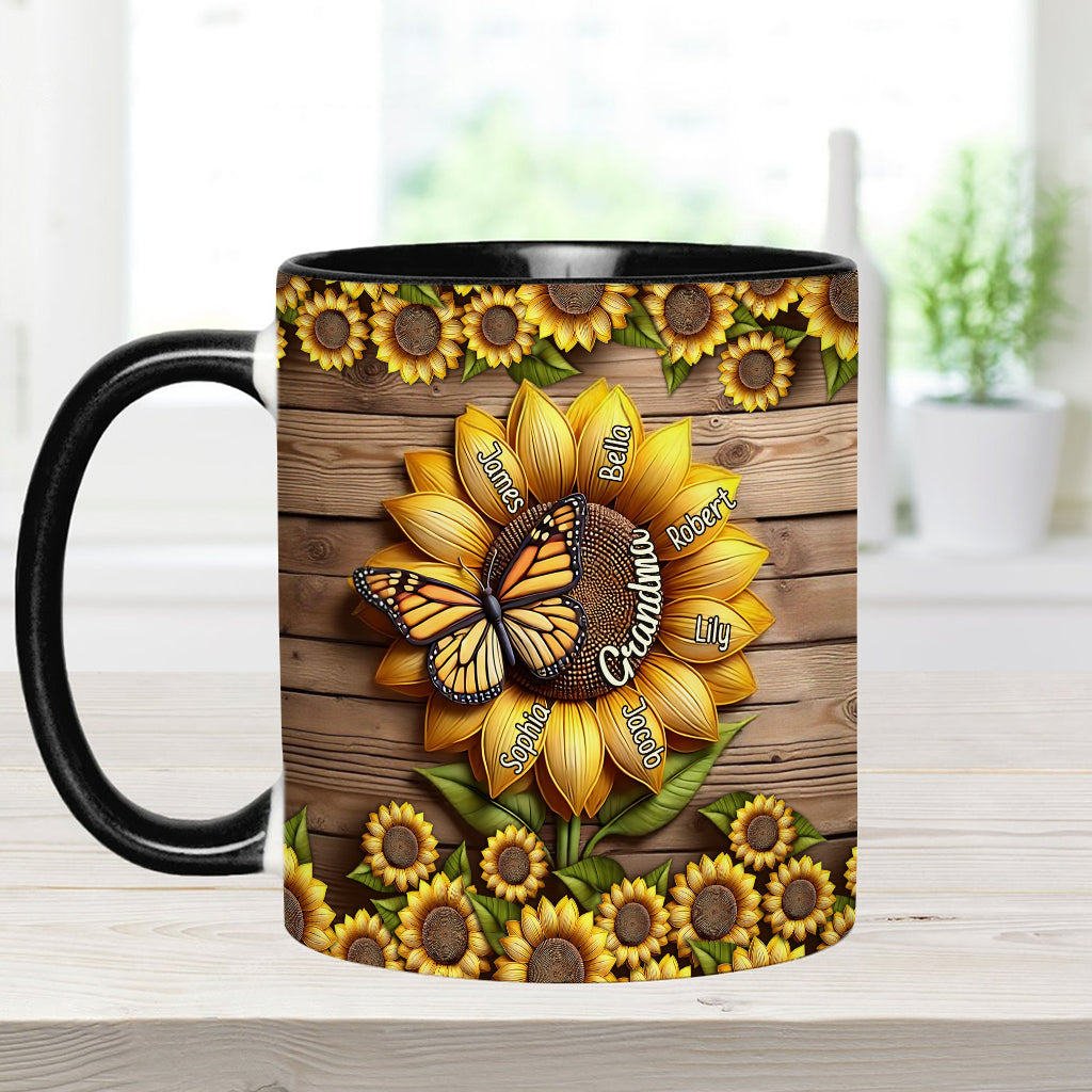 You Are My Sunshine Grandma Mom - Personalized Grandma Accent Mug