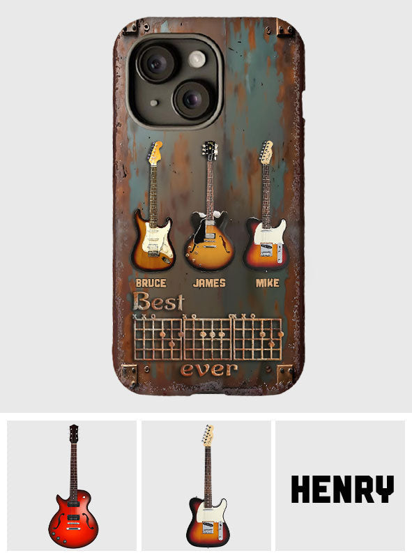 Meilleur papa guitariste du monde - Coque de téléphone personnalisée avec motif guitare
