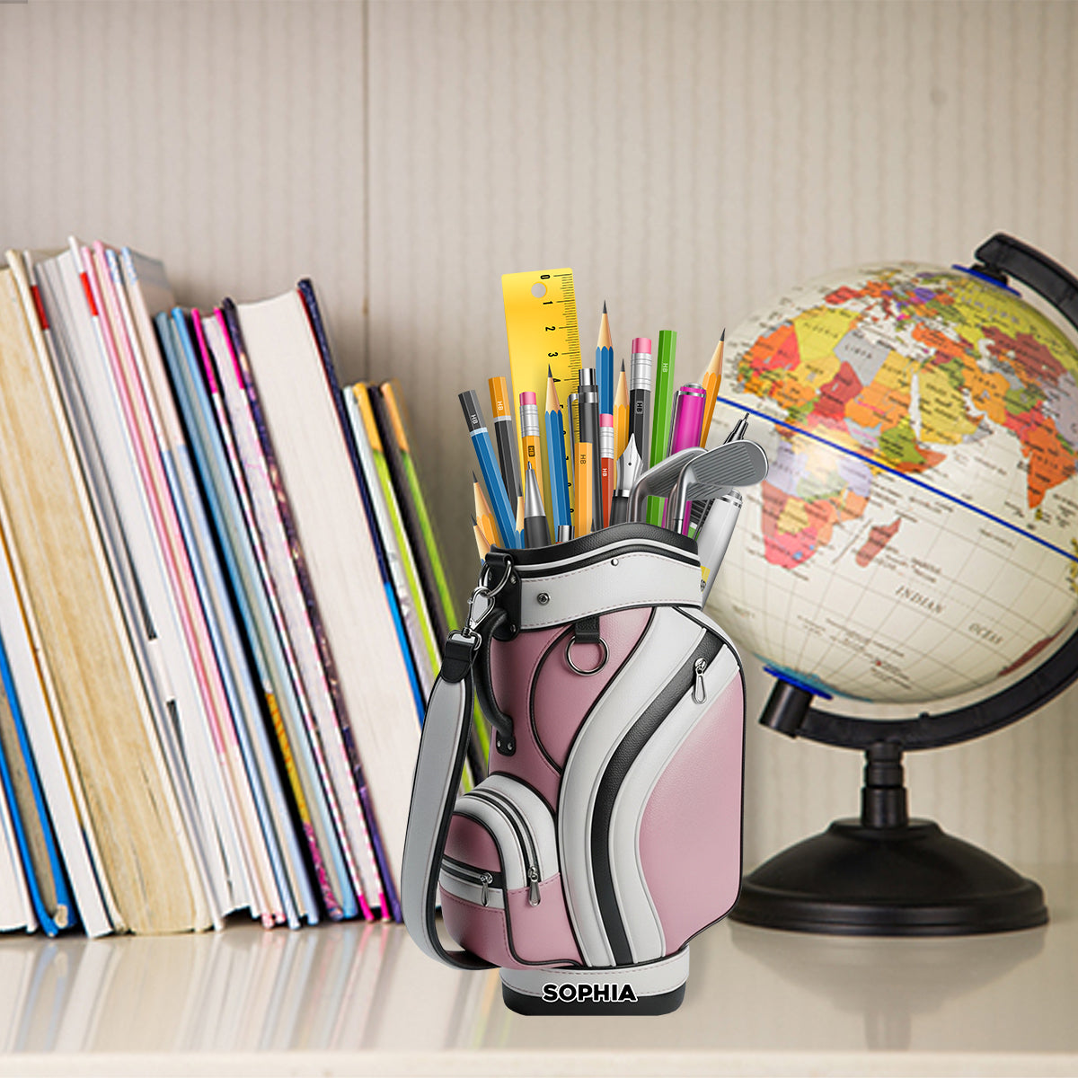 Golfer Life - Personalized Golf Wooden Pen Holder
