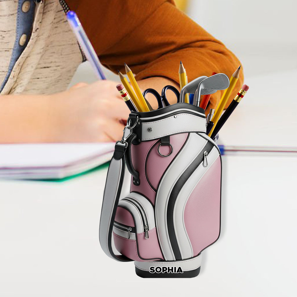 Golfer Life - Personalized Golf Wooden Pen Holder