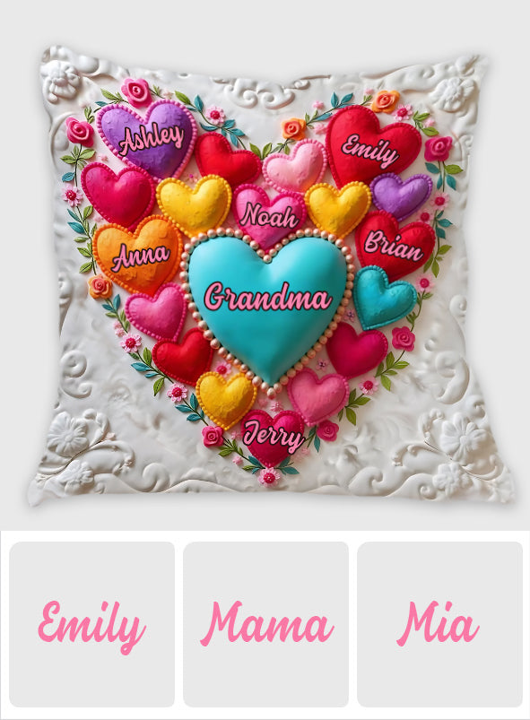 Meilleure grand-mère/maman du monde - Coussin décoratif personnalisé « Meilleure grand-mère/maman du monde »