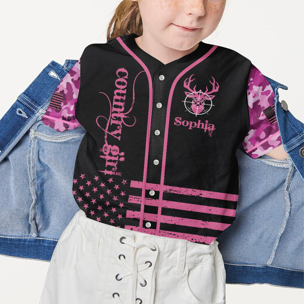 Country Girl - Personalized Hunting Baseball Jersey