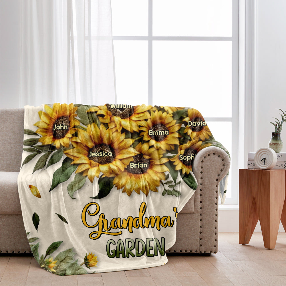 Grandma's Mom's Garden - Personalized Grandma Blanket
