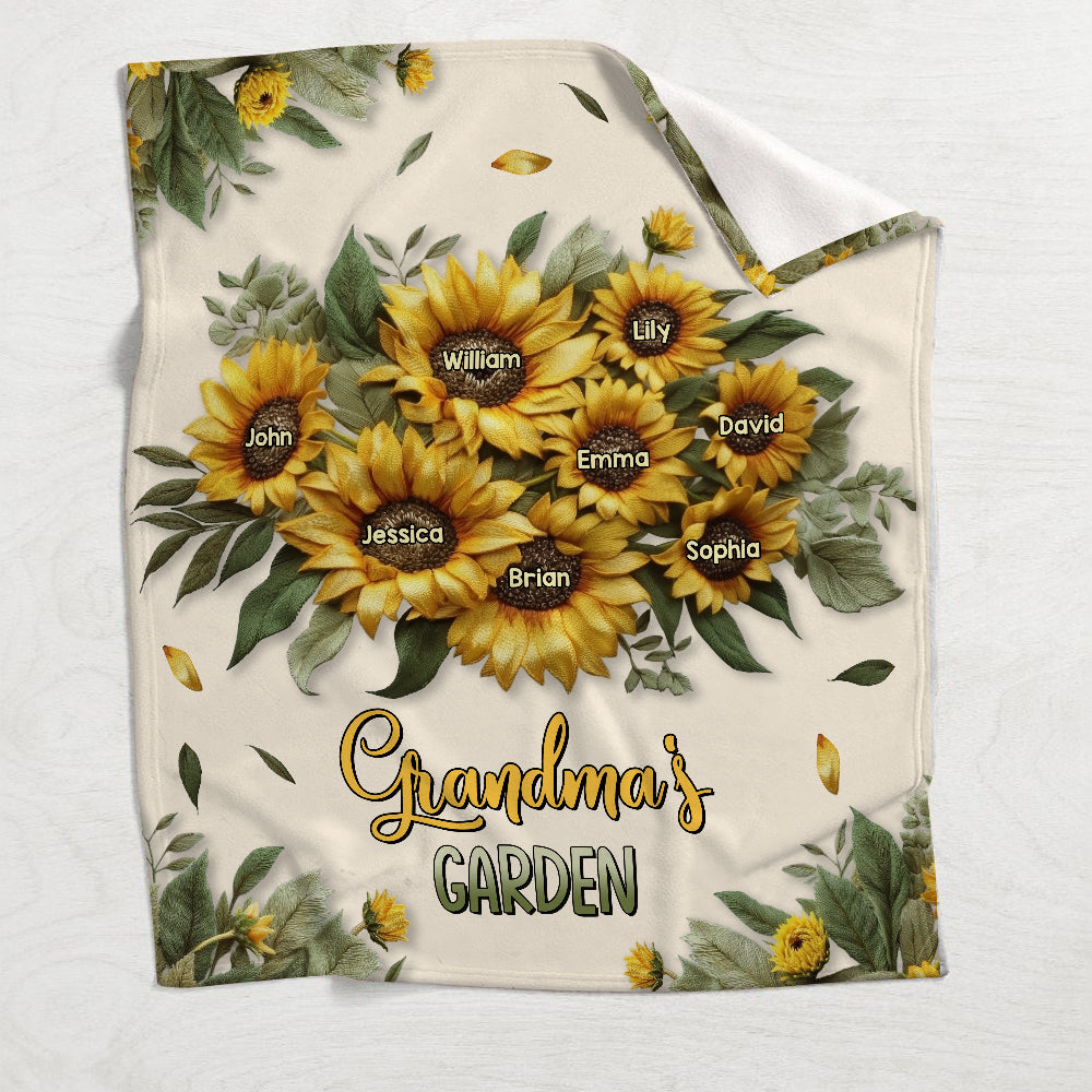 Grandma's Mom's Garden - Personalized Grandma Blanket
