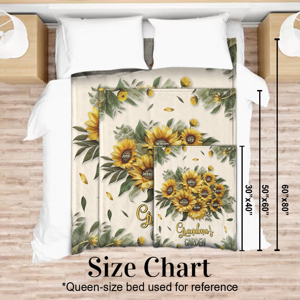 Grandma's Mom's Garden - Personalized Grandma Blanket