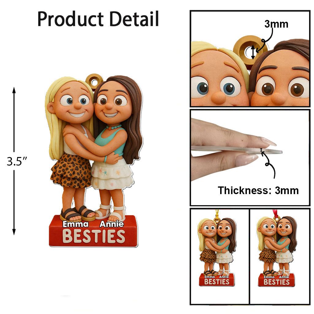 Besties Forever - Personalized Bestie Transparent Ornament