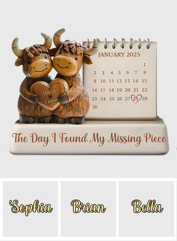 The Day I Found My Missing Piece - Personalized Couple Custom Shaped Acrylic Plaque