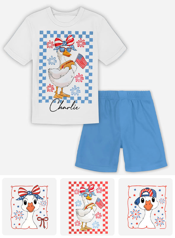 Oie du 4 juillet - T-shirt et short enfant personnalisés