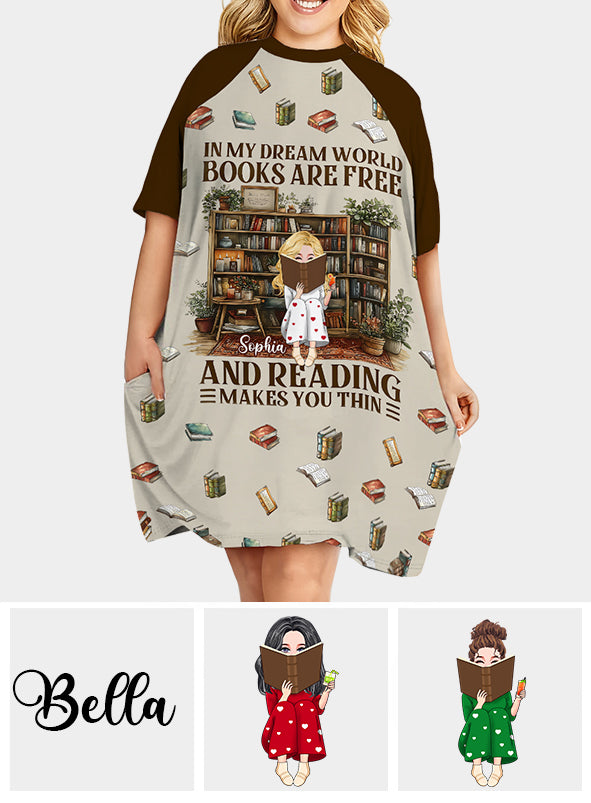 Dans mon monde de rêve - Robe-t-shirt personnalisée « Dans mon monde de rêve »