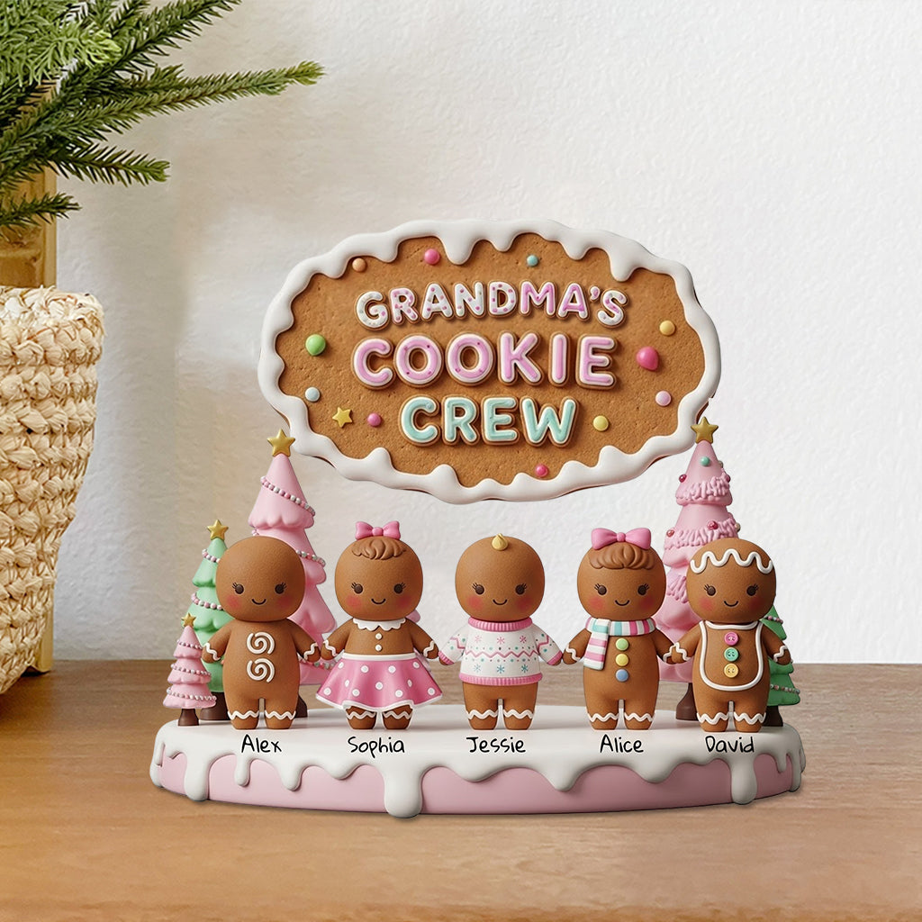 Grandma Mom Cookie Crew - Personalized Grandma Custom Shaped Acrylic Plaque