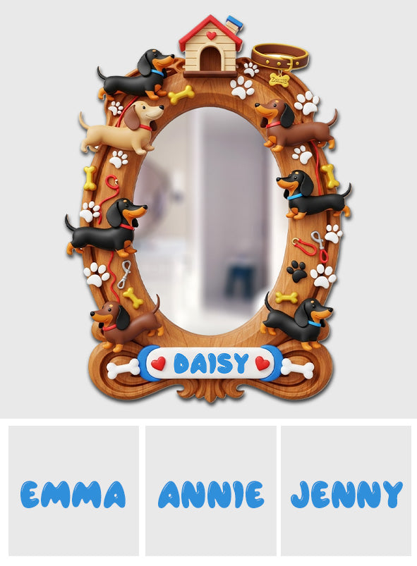 Love Dachshunds - Personalized Dog Wall Hanging Mirror