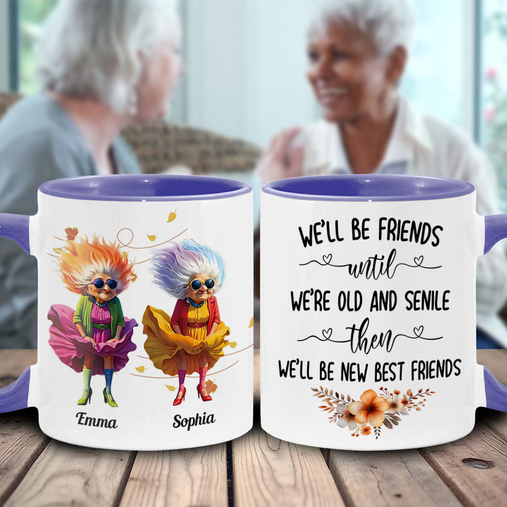 Old Friends - Personalized Best Friend Accent Mug