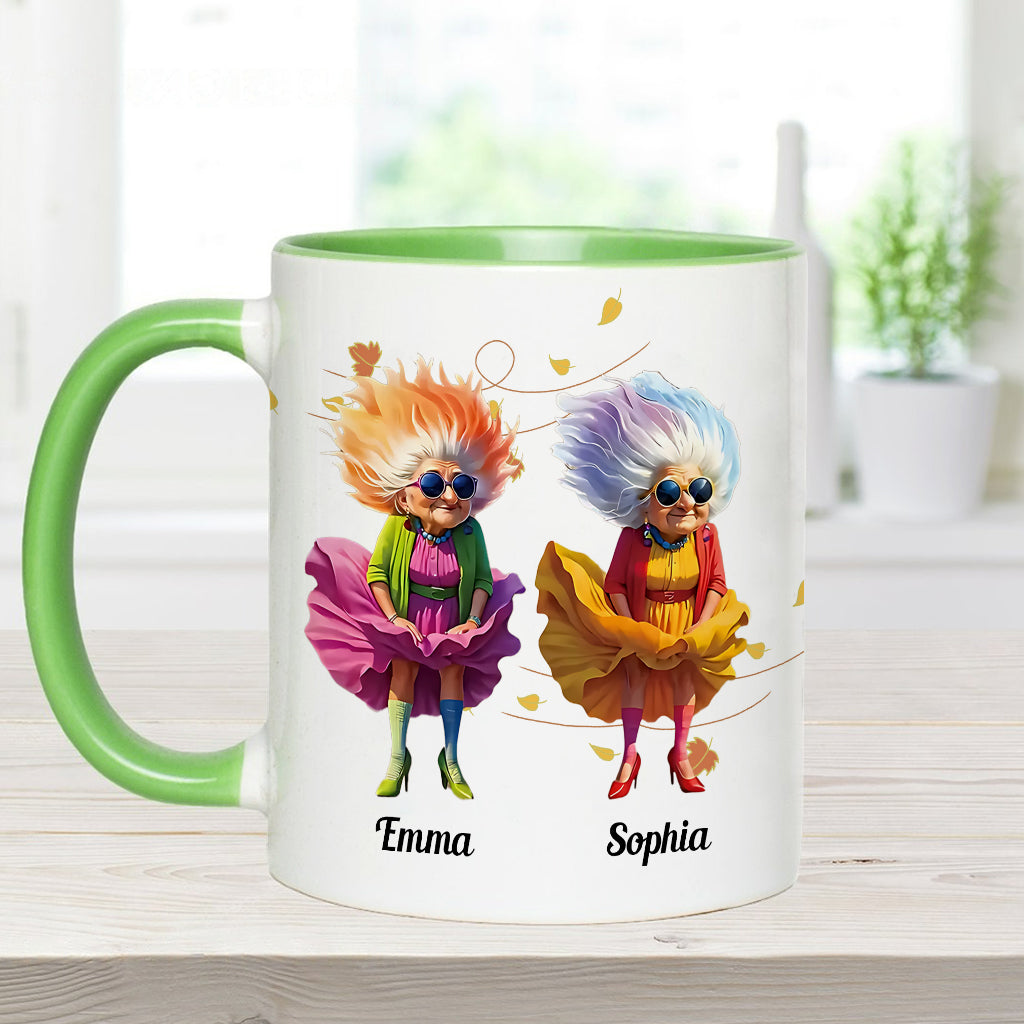 Old Friends - Personalized Best Friend Accent Mug