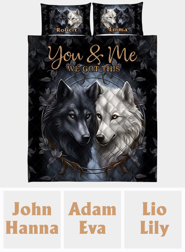 Toi et moi, on gère ça - Ensemble de courtepointe personnalisé avec loup