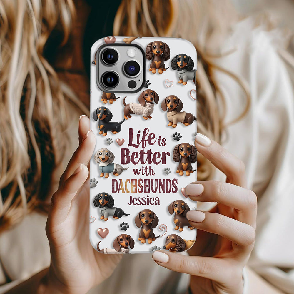 Just A Girl Who Loves Dogs - Personalized Dog Full Print Phone Case