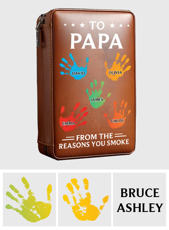 To Dad From The Reasons You Smoke - Personalized Father Travel Cigar Humidor Case