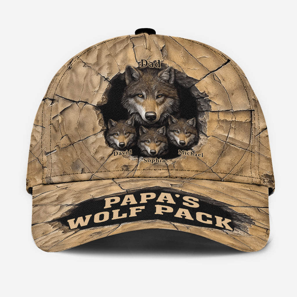 Papa's Wolf Pack - Personalized Father Classic Cap